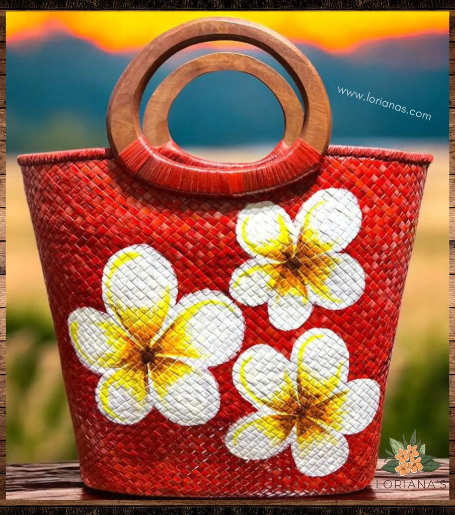 LUNA Handpainted Open Tote Handbag Loriana's, Pacific