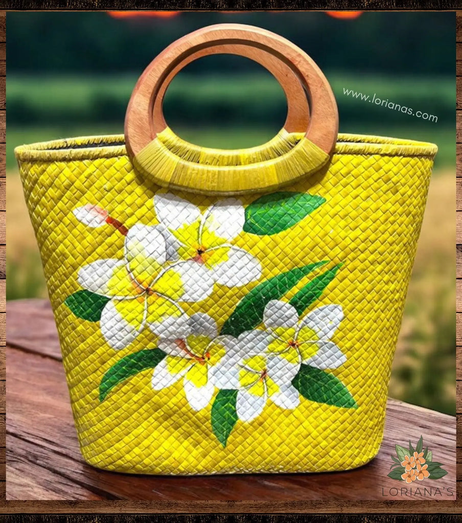 LUNA Handpainted Open Tote Handbag Loriana's, Pacific