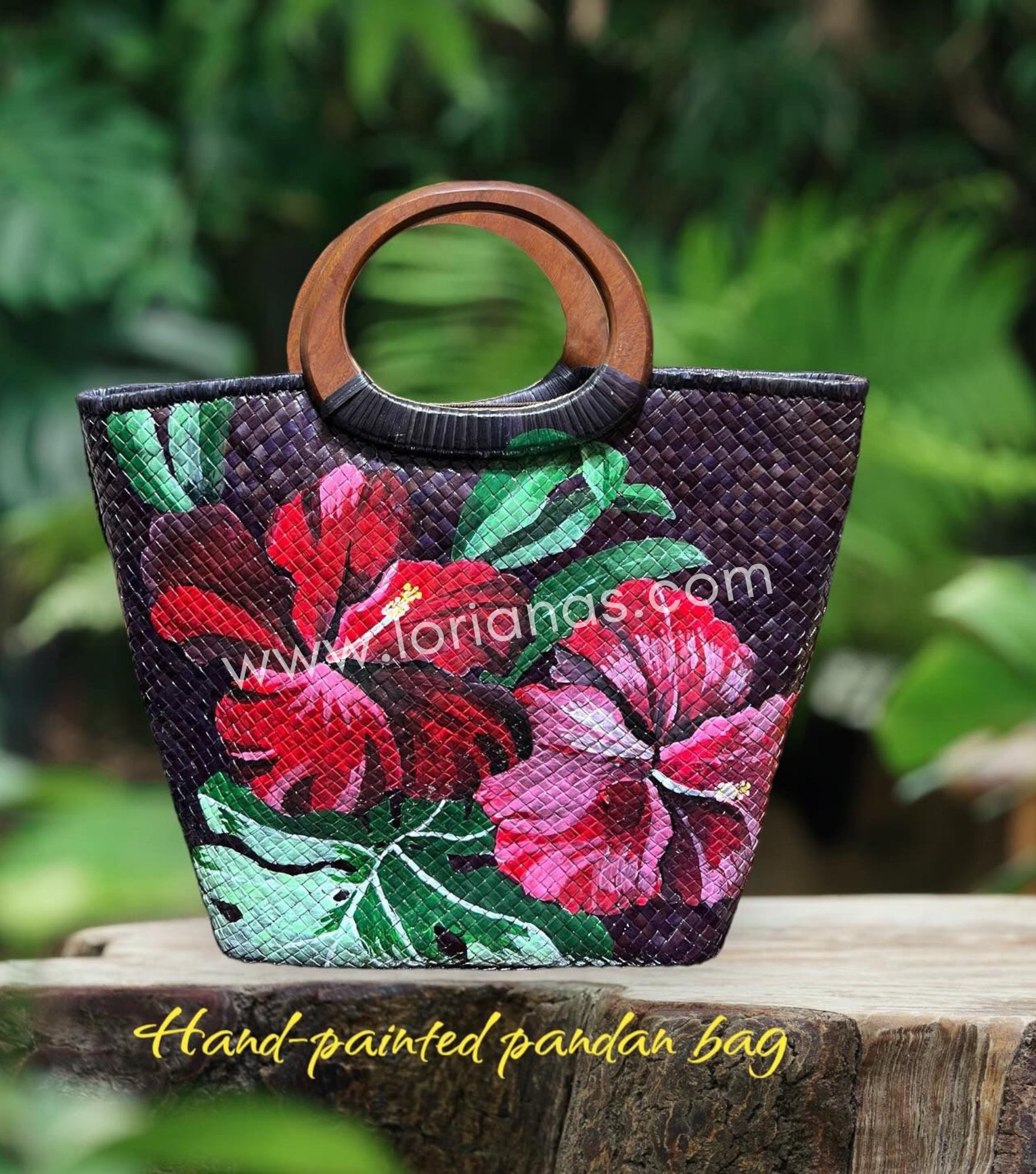 GEENA Open Tote Handbag with Matching Fan