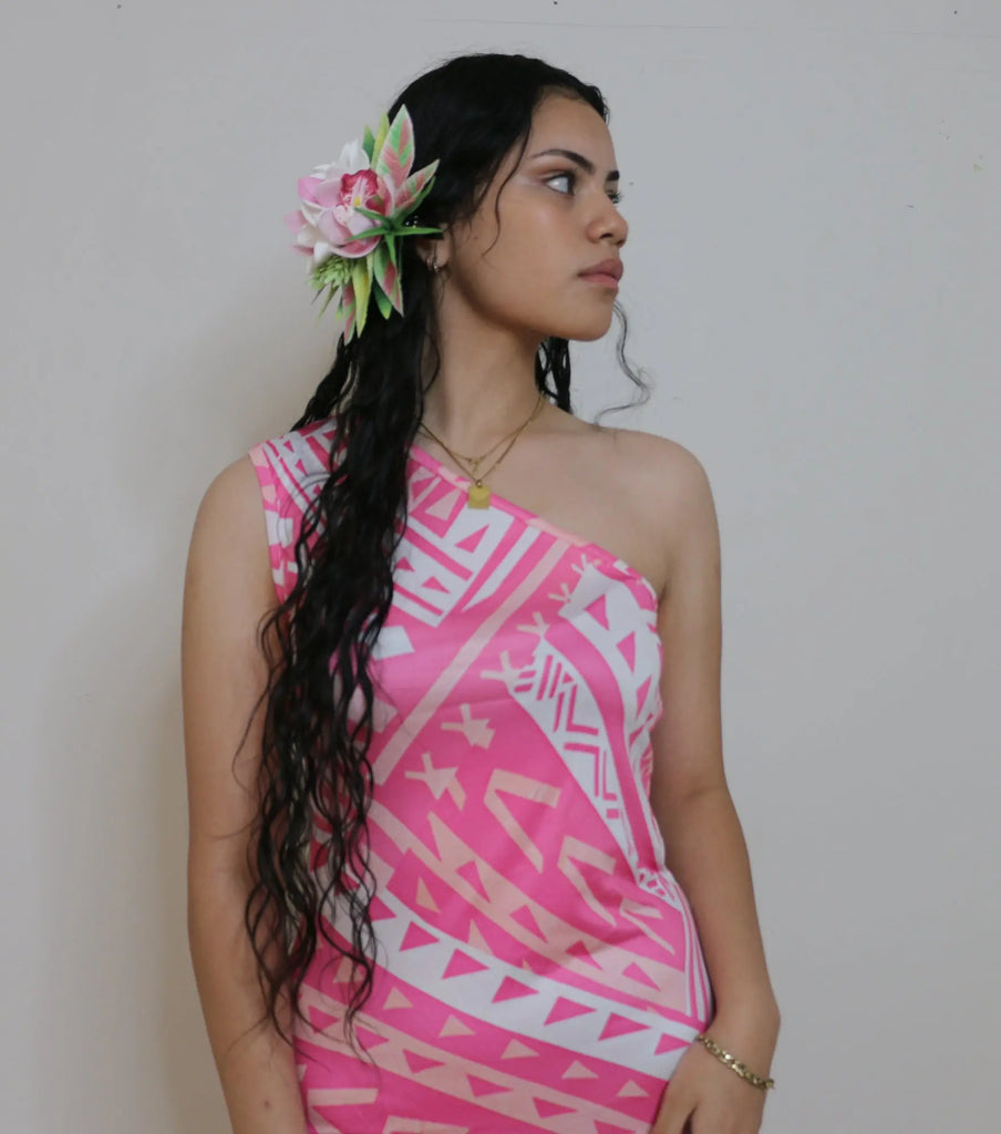 SARA ONE-SLEEVE DRESS Loriana's