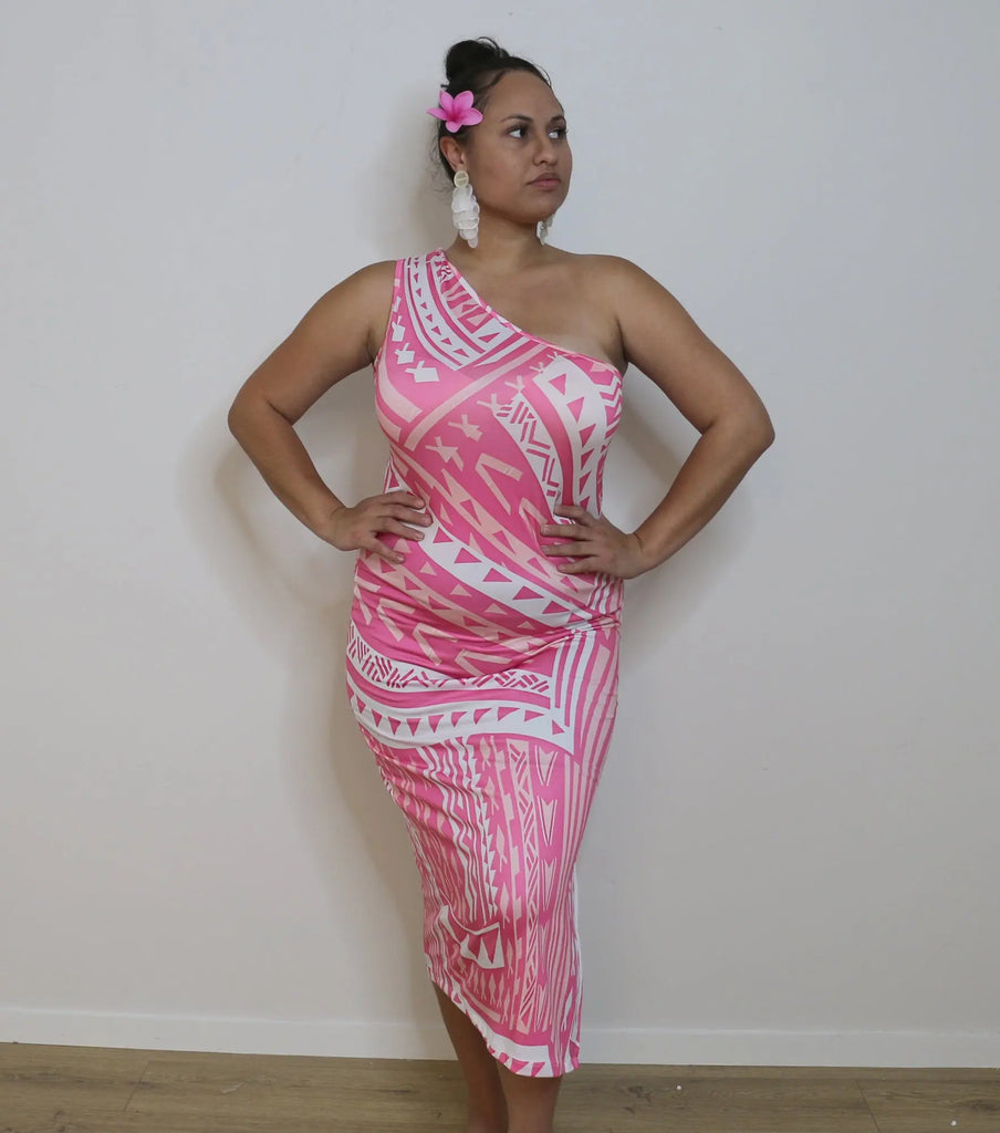 SARA ONE-SLEEVE DRESS Loriana's