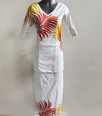 Elegant white puletasi, made in Samoa.