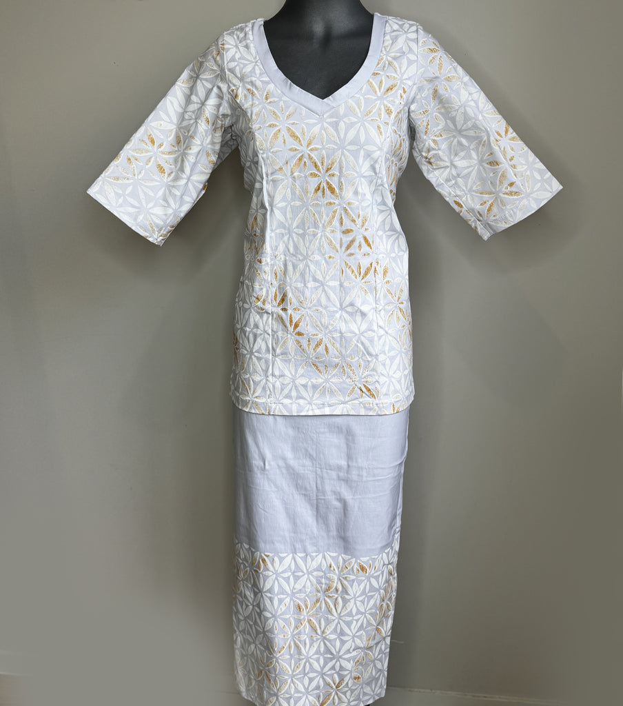 Beautiful white elegant puletasi