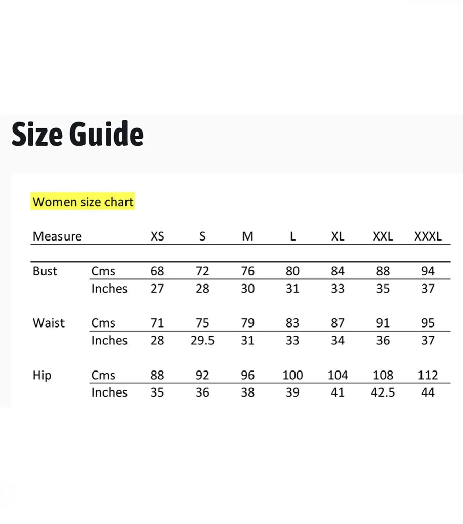 SIZING GUIDE FOR PIA DRESSES