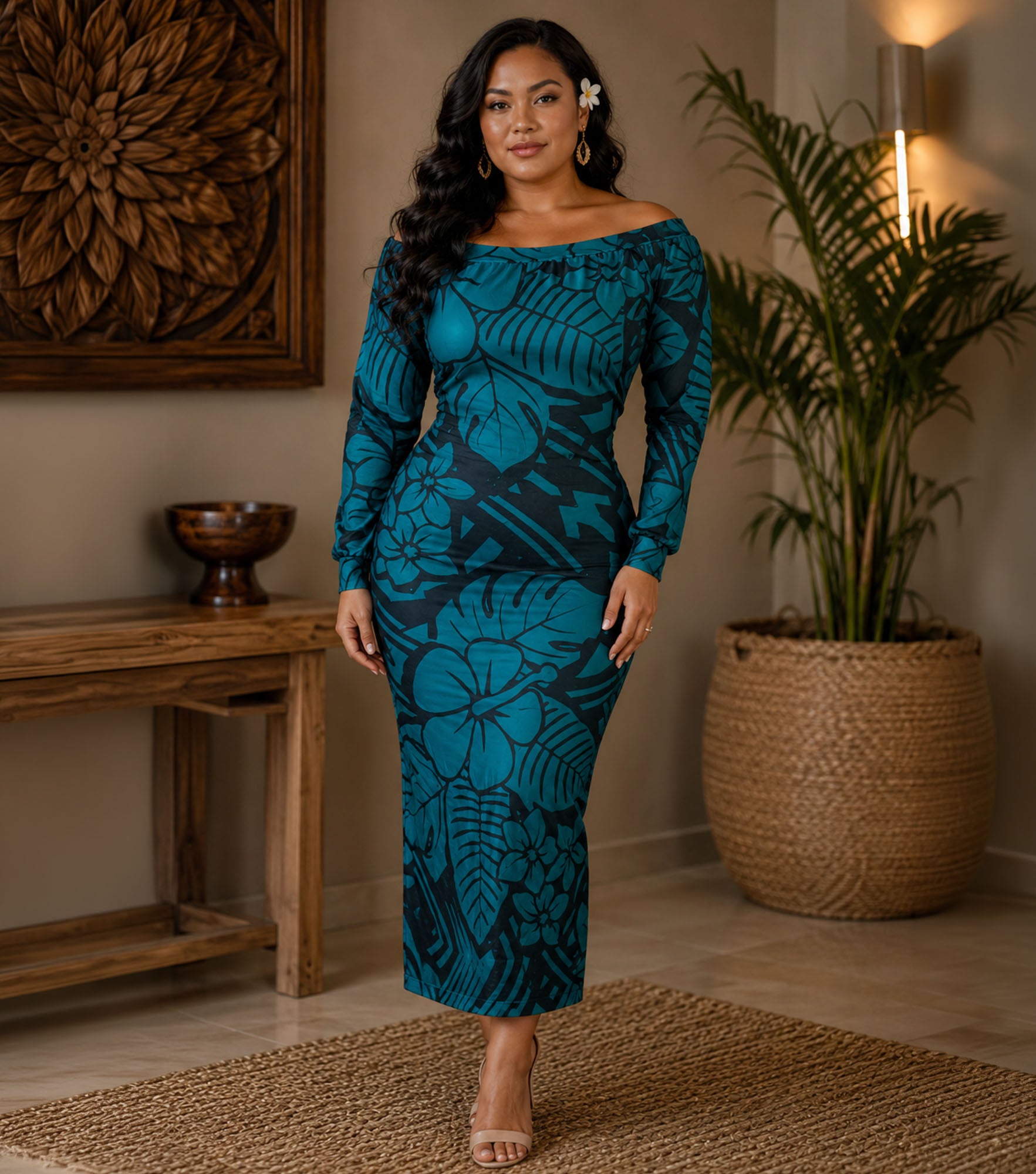 green rib knit dress Ribbed Fit & Flare Sweater Mini dress main image 0