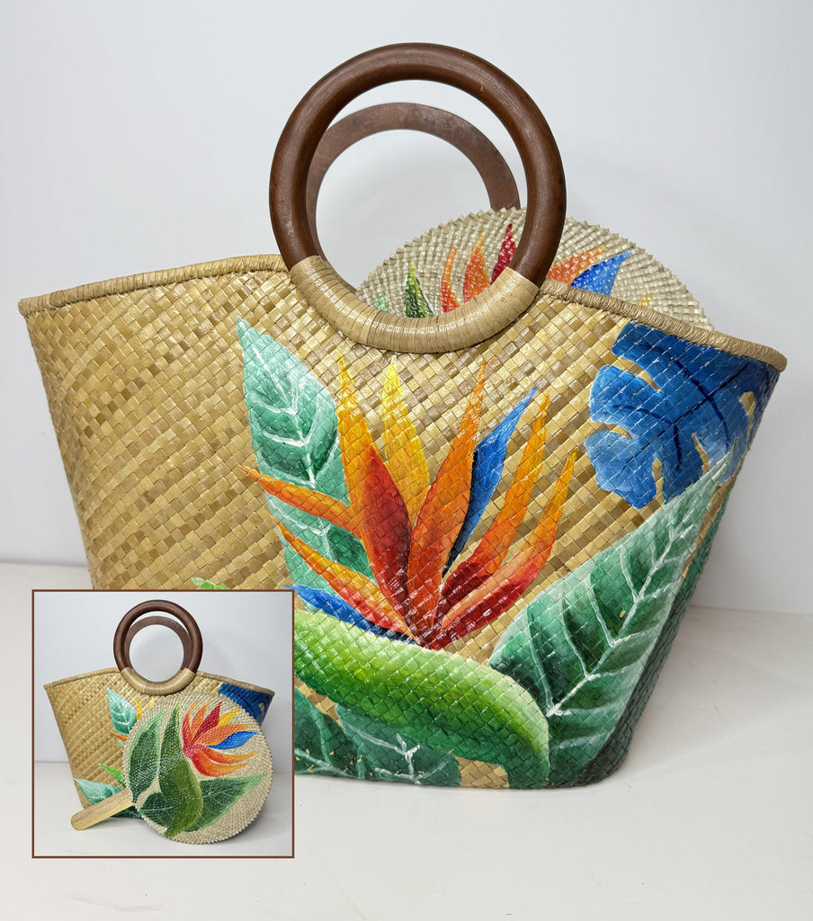 CHICHI Woven Tote with Matching Fan Loriana's, Pacific